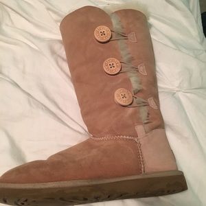 Tall bailey button uggs - sand color